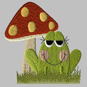 Machine Embroidery Design-Primsy Frog-08 includes 3 sizes!