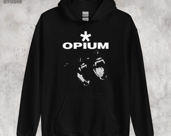 Heavyweight Acid Wash Hoodie, Cyber Sigilism Winged Cross, Opium