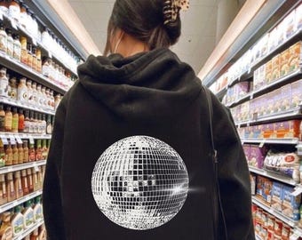Disco Ball Hoodie, Retro Mirrorball Sweatshirt, Y2k Hoodie, Trendy Pullover, Pinterest Sweater, Preppy Style, Pump Cover, Teenage Girl Gifts