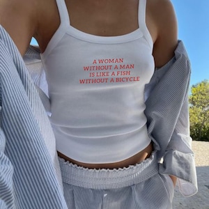 y2k baby tee, Funny quote top, Feminist tank top, Coquette aesthetic, Feminism baby tee, Anti-men top, Women&#39;s 90&#39;s top, y2k slogan shirt