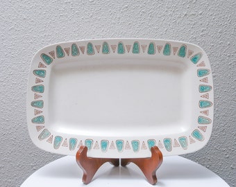 Metlox Poppytrail large turquoise blue 50s / 60s retro MCM serving tray