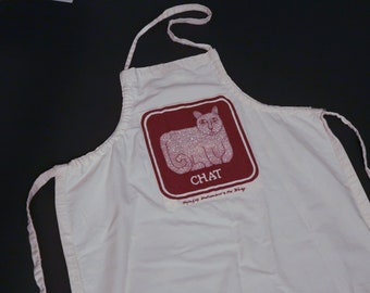 Vintage Taylor & Ng Chat French Cat apron 1975