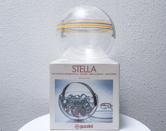 Vintage 70s Guzzini Stella round orb ice bucket in original box!