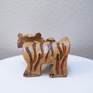 Vintage 70s ceramic tiger studio pottery by Max Hindt image 4