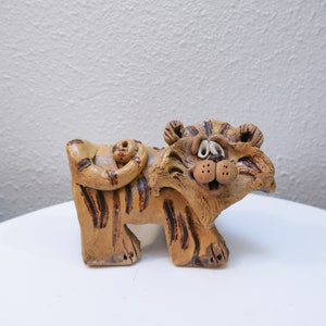 Vintage 70s ceramic tiger studio pottery by Max Hindt image 8