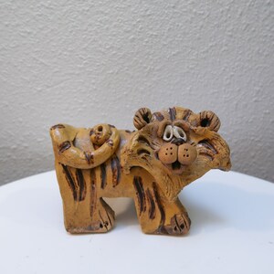 Vintage 70s ceramic tiger studio pottery by Max Hindt image 9