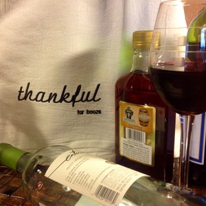 Thankful For Booze Dish Towel image 1