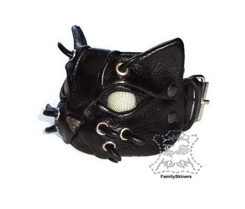 Steampunk bracelet Steampunk cuff Steampunk cat Leather bracelet Halloween Gift cat Steampunk cosplay Cat bracelet kitten kitty
