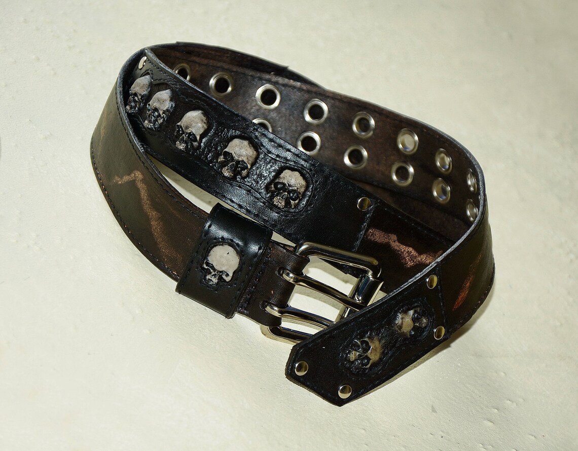 mens skull belt