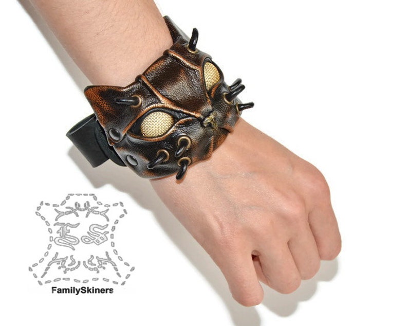 Steampunk bracelet Steampunk cuff Steampunk cat Leather bracelet Halloween Gift cat Steampunk cosplay Cat bracelet kitten kitty