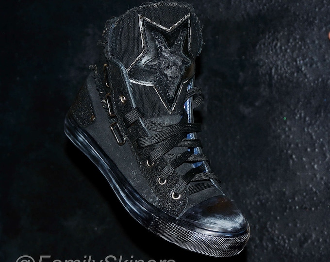 Trending Now Low-top Sneakers Personal order Design Shoes Satanic Sneakers BAPHOMET 666 Custom sneakers Black shoes Keds Vans