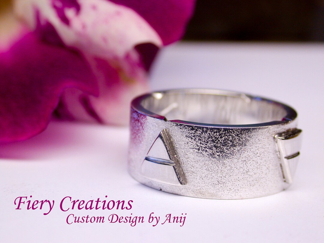 Elemental Ring or "ring of the 4 Elements" Sterling Silver Custom Designed Ring With Hand