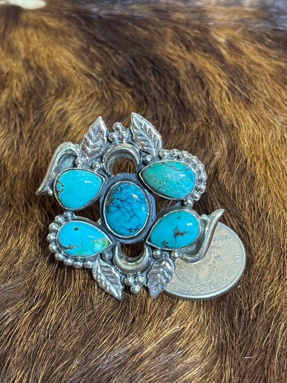 Kingman Turquoise Statement Ring: Adjustable Ster… - image 3