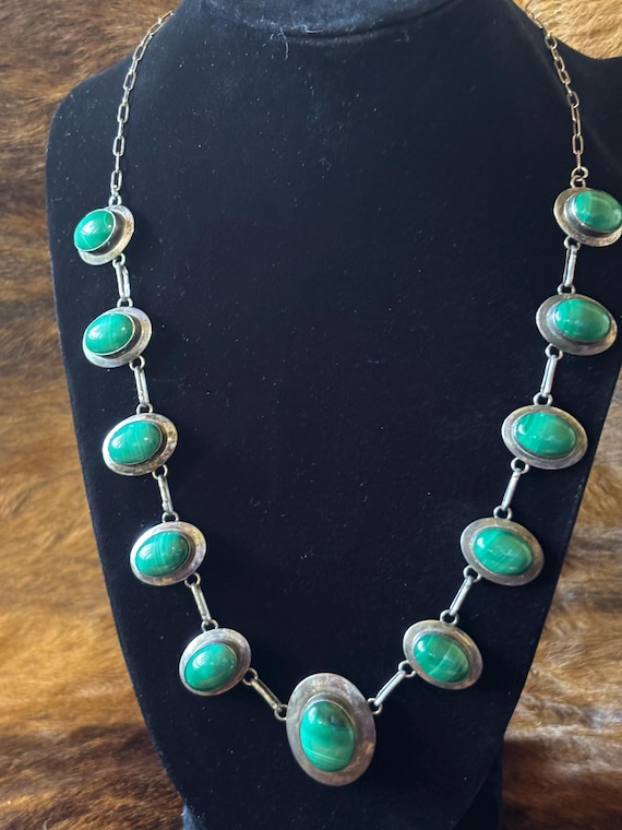 Malachite Sterling Silver Filigree Ring: Native A… - image 5