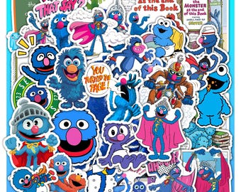 Monster at the End of This Book Stickers Sheet |Decals for Kids, Readers, Book Lovers