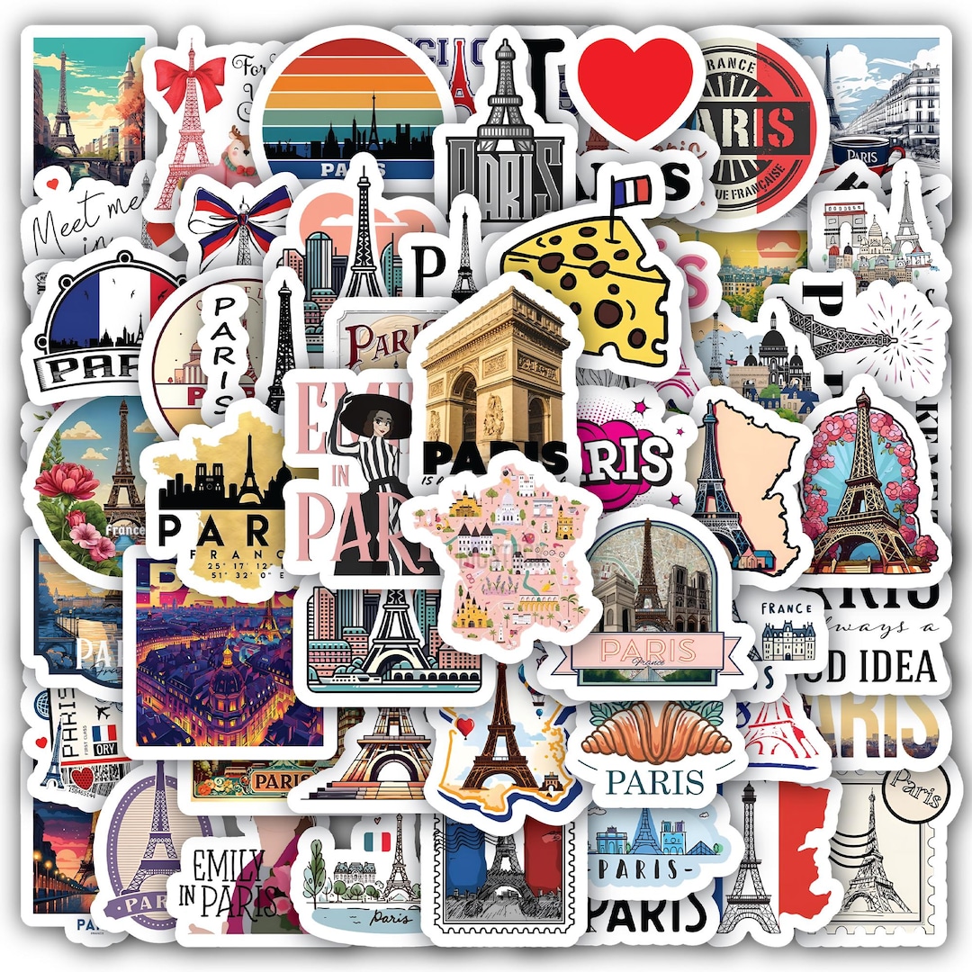 Passionate Paris Stickers Sheet–waterproof Vinyl Decals 40 Piece - Etsy