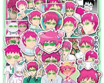 The Disastrous Stickers Life of Sheet Saiki K | Vinyl Decals 40 Piece