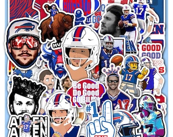 Josh Allen MVP Sticker Sheet | Buffalo Bills Football Decals for Sports, Laptop 40 Piece