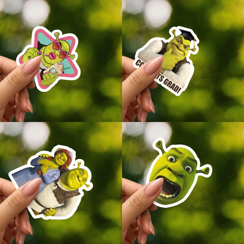Shrek Stickers Sheet- Vinyl Decals for Laptop, Water Bottle, Gifts 40 ...