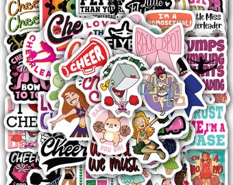 Cheerleader Sticker Sheet | Sporty Positive Team Spirit Vinyl 40 Pieces