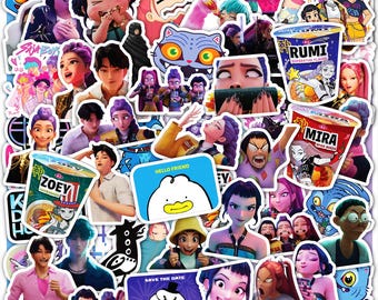 Set 15–60 Kpop Demon Hunters Stickers – Korean Idol Movie, Huntrx, Saja Boys, Zoeystery, Miromabby, 3D Anime Aesthetic & Phone Case