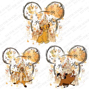 Lion King PNG-clipart, digitale download, Simba verjaardagskunst, schattige Pumbaa, hoge kwaliteit sublimatiebestanden
