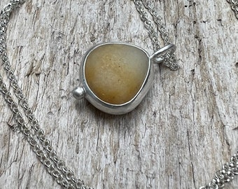 Floating Beach Pebble Pendant/Necklace, Beach Jewelry, Sterling Silver