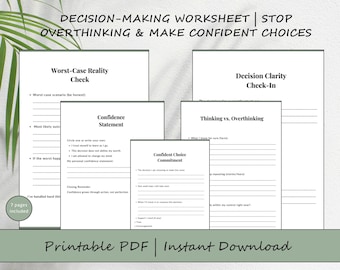 Decision Making Worksheet | Stop Overthinking & Make Confident Choices