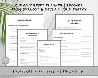 Burnout Reset Planner | Reclaim Your Energy