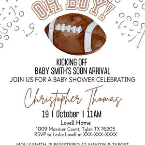 Football Baby Shower Invitation