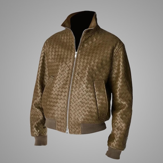 Luxurious Liana Hue Woven Braided Italian Leather Jacket - Etsy
