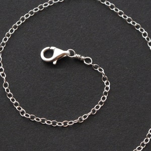 Sterling Silver Chain Necklace Dainty Oval Link Cable Chain (1.5mm) for charms / pendants 14", 15", 16", 17", 18", 19", 20", 22", 24"