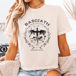 Comfort Colors® Cropped Tee Basgiath Shirt Fourth Wing Shirt Dragon Rider Shirt Fourth Wing Merch Fantasy Lover Gift War College Tee Fantasy