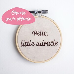 Personalized Baby Birth Announcement Embroidery Hoop – Hand Embroidered Name Sign, Custom Newborn Gift, Nursery Wall Decor Keepsake