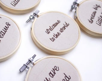 Minimalist Baby Hoop, Embroidered Nursery Wall Art, Gender Neutral