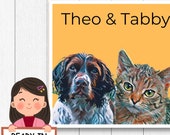 Custom dog portrait, personalised dog portrait from photo, wall art for your doggo