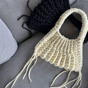 Crochet t-shirt yarn bag pattern, örgü çanta, kolay örgü çanta PDF pattern, penye ip çanta, Pinterest çantası, crochet pattern