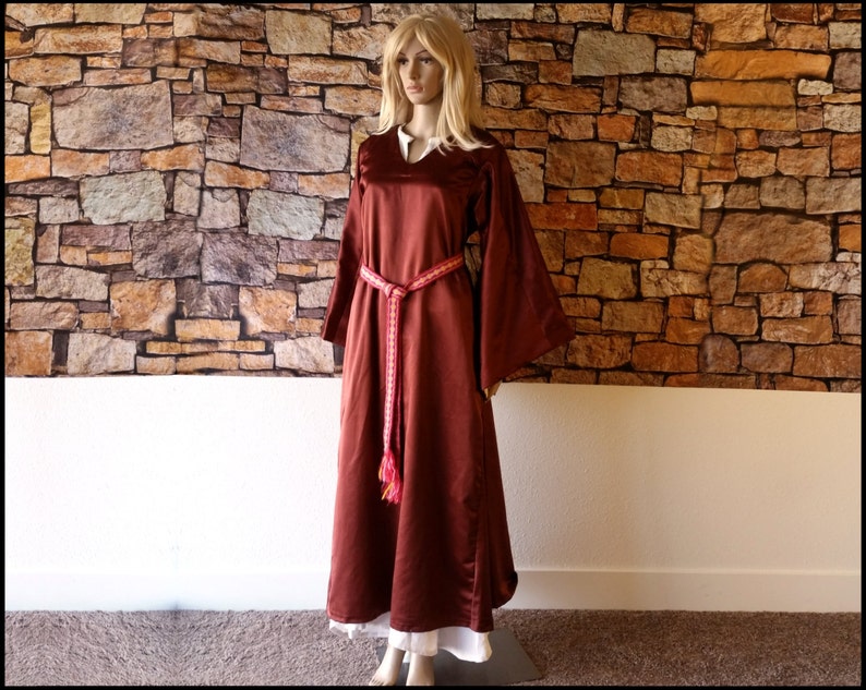 burgundy medieval dress