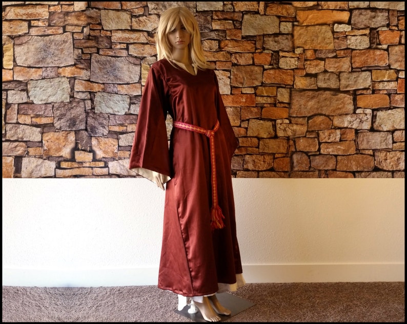 burgundy medieval dress