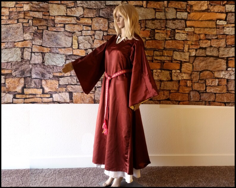 burgundy medieval dress