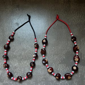 Buckeye Necklace - Good Luck Charm - Adjustable Cord