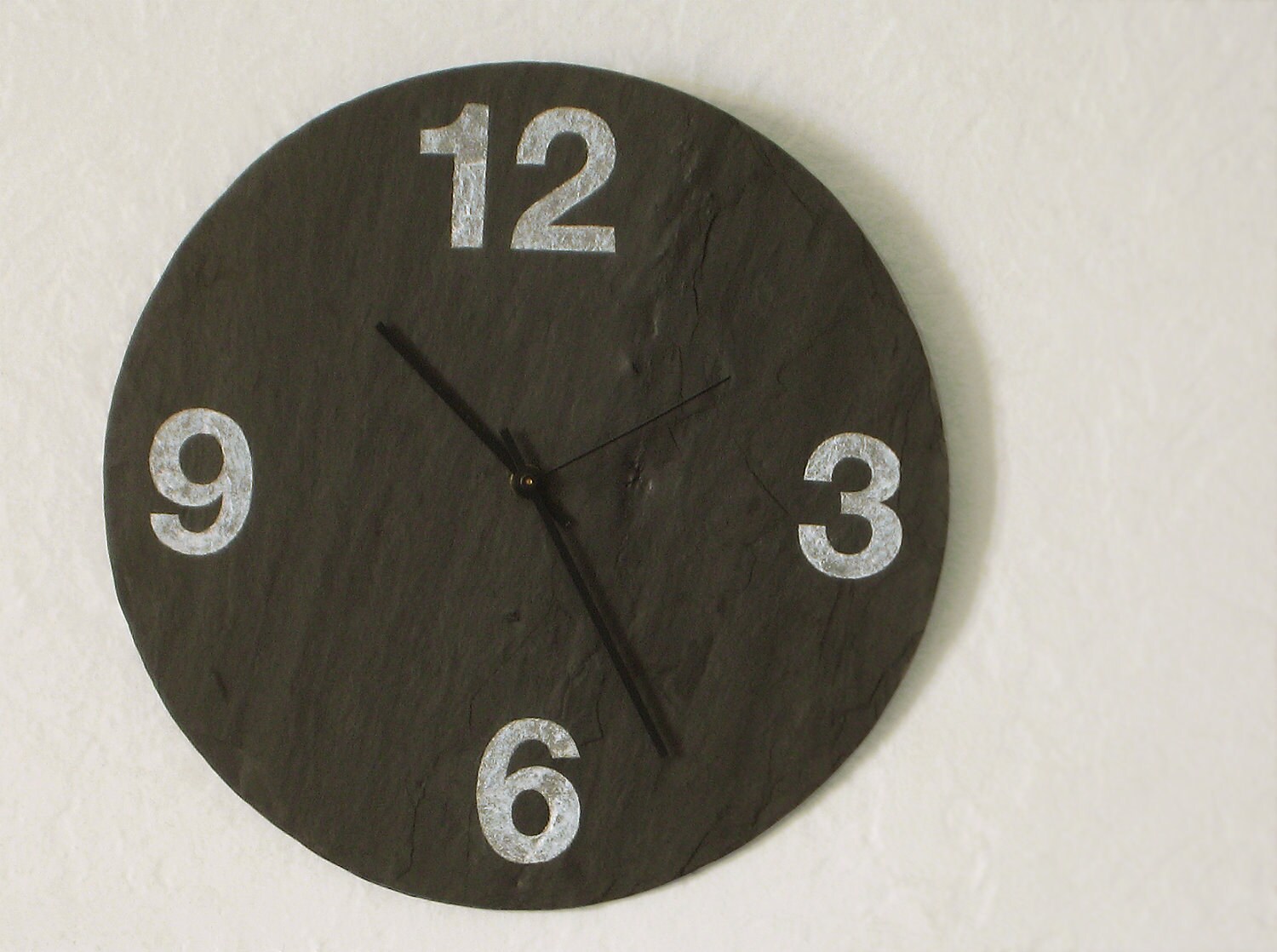 Wall CLOCK Chalk Numbers Large Gray SALVAGED SLATEWedding Etsy