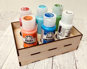 Organizzatore per bottiglie di vernice artigianale Progetto per principianti con macchina laser File SVG Download digitale
