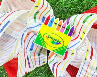 Crayon Back to School Hair Bow | Handmade Girls Hair Accessory
