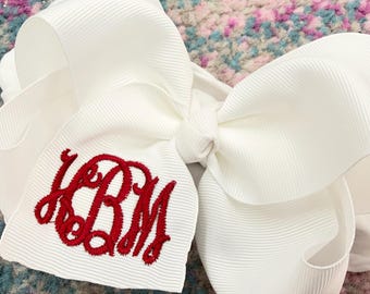 Monogram Baby Hair Bow on Headband | Infant Hair Accessory | Newborn baby shower gift