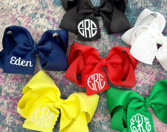 Personalized Monogram Handmade Hair Bow - Custom Bow with Initials for everyday girl accessory