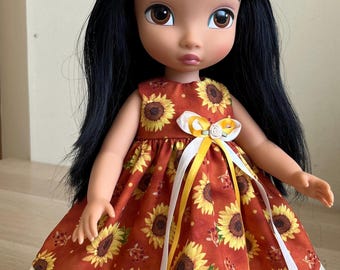 Sunflowers dress set for 16" Disney Animators doll