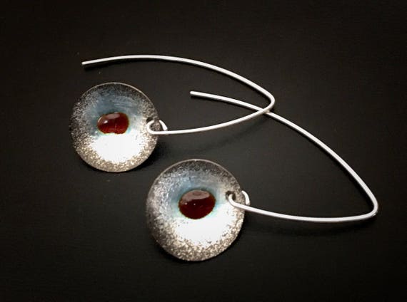 Fine Silver EnamelArt earrings