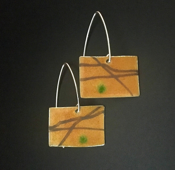 Sterling Silver EnamelArt earrings