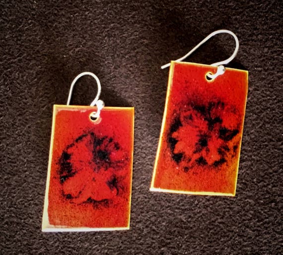 Fine Silver EnamelArt earrings